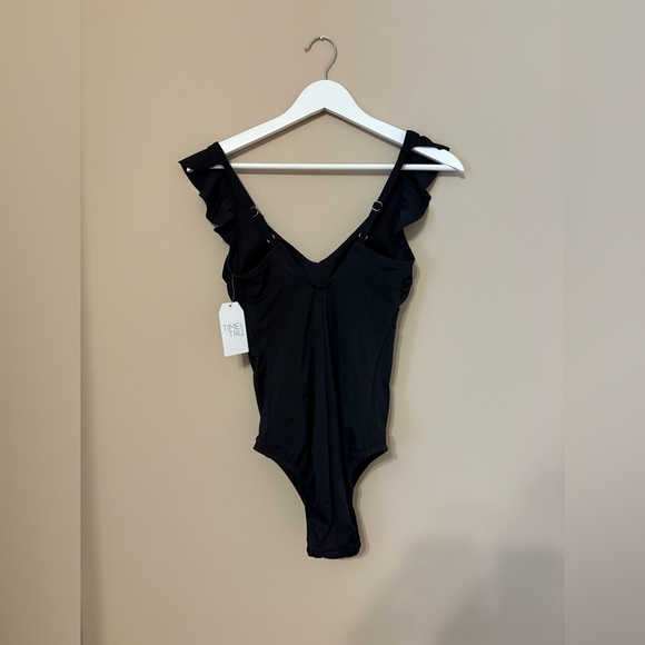 Time and Tru Black Ruffle One-Piece Swimsuit size S NWTs - Picture 6 of 8